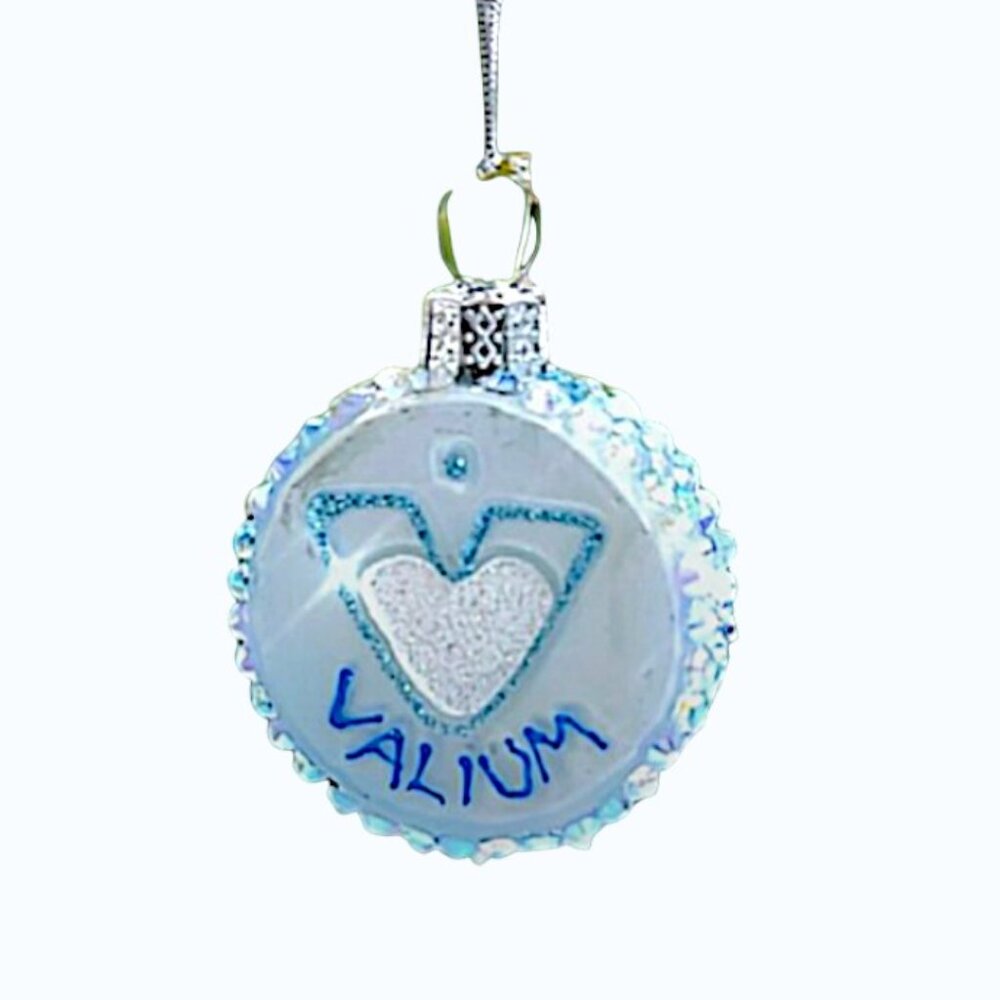 Valium Pill Ornament Blue Glitter Christmas Ornament NWT Novelty Holiday Decor